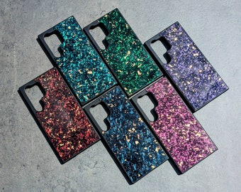 Forged + Colored Carbon Fiber Galaxy Phone Case with Gold Flake | Handmade Real Carbon Fiber | Samsung Galaxy S25, S24, S23, S22