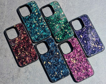 Forged + Colored Carbon Fiber iPhone Case with Gold Flake | Handmade Real Carbon Fiber | iPhone 17, 17 Pro, 17 Pro Max | 16 | 15 | 14 | 13
