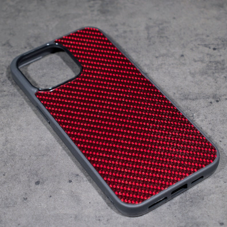 Red Carbon Fiber Phone Case Handmade Real Carbon Fiber iPhone 15, 15