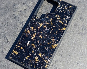 Forged Carbon Fiber Galaxy Phone Case with Gold Flake | Samsung Galaxy S25 | S24 | S23 | S22
