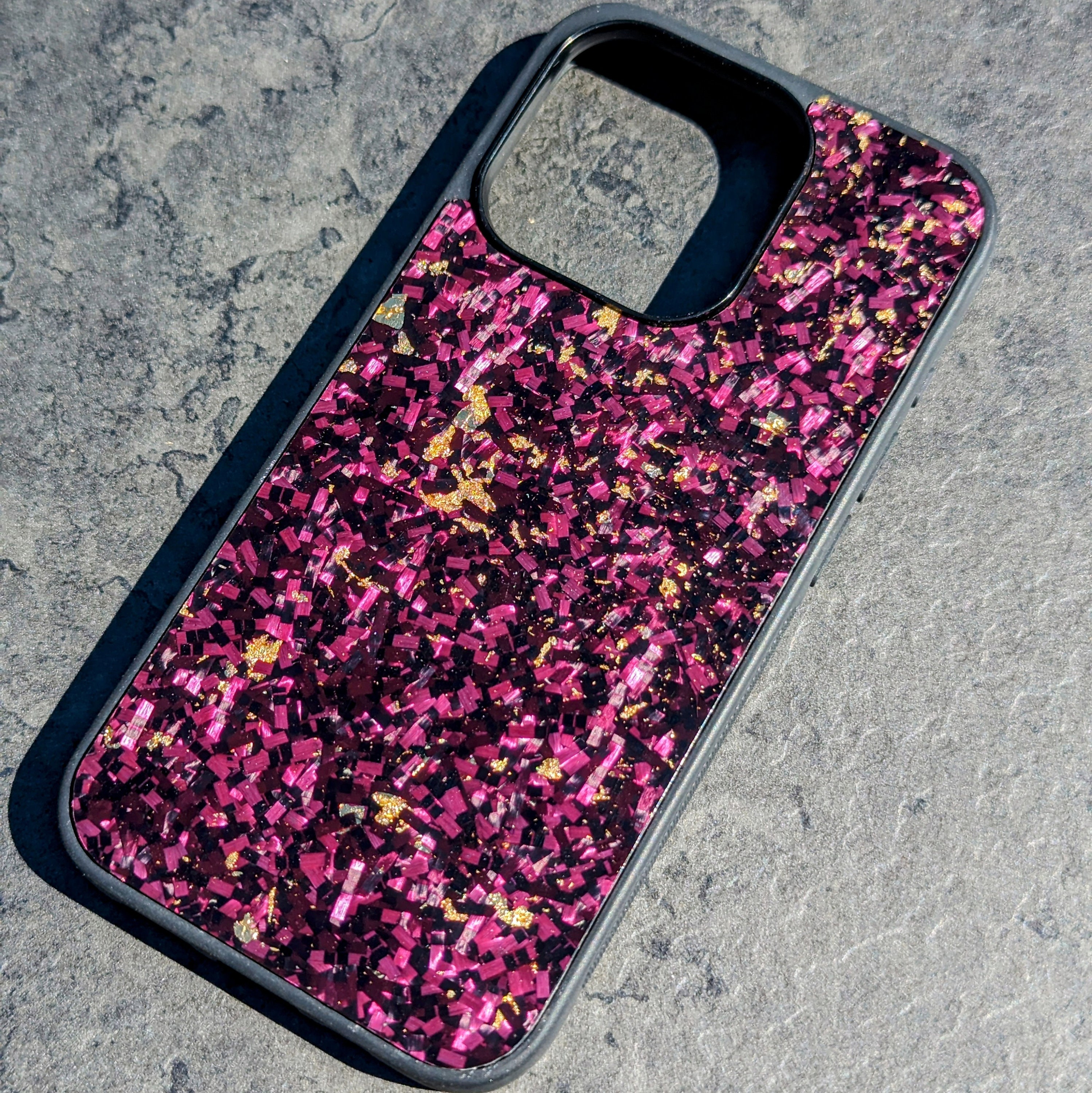 Forged Carbon Fiber Phone Gold Flake Phone Case Forged Carbon
