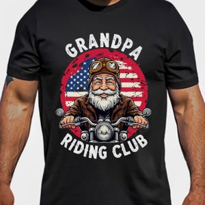 Grandpa Riding Club T-Shirt, Gift for Biker Dads and Grandfathers, Motorcycle Rider Tee, Father&#39;s Day Gift, Gift for Grandpa, Gift for Dad