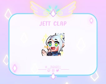 Cute Animated Valorant Jett Clap Emote for Twitch, Youtube and Discord