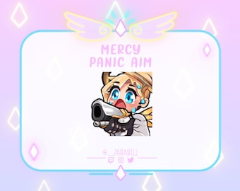 Cute Animated OverWatch Mercy Panic Aim  Emote for Twitch, Youtube and Discord