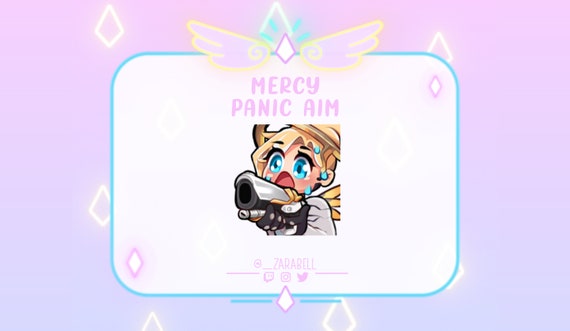 Cute Animated OverWatch Mercy Panic Aim  Emote for Twitch, Youtube and Discord
