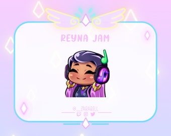 Cute Animated Valorant Reyna Jam Emote for Twitch, Youtube and Discord
