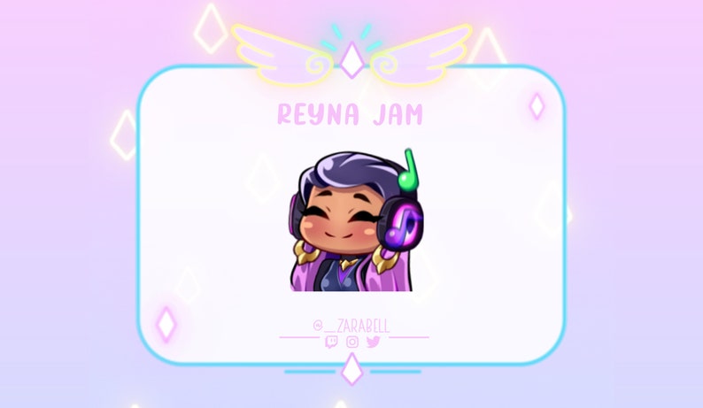 Smiling Reyn Cute Animated Valorant Reyna Jam Emote for Twitch, Youtube and Discord ...