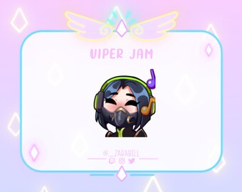 Cute Animated Valorant Viper Jam Emote for Twitch, Youtube and Discord