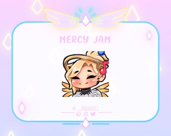 Cute Animated Mercy Jam OverWatch Emote for Twitch, Youtube and Discord