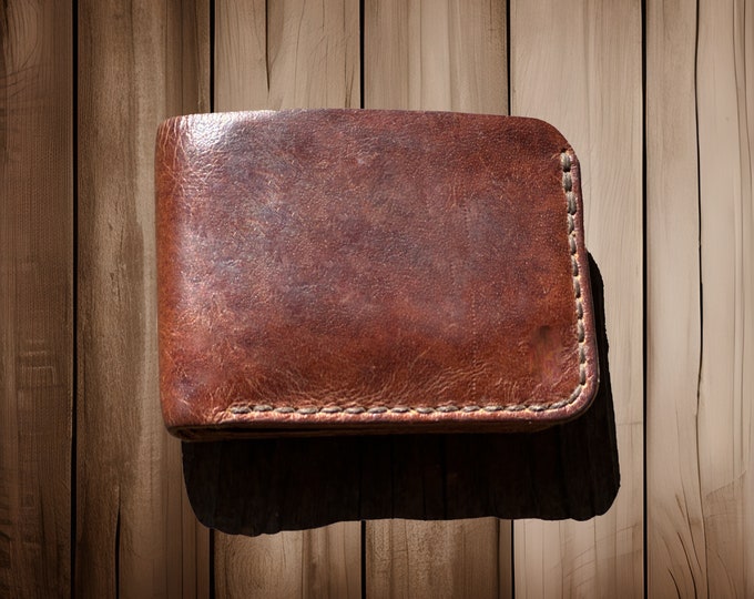 Hand Stitched Leather Bifold Wallet