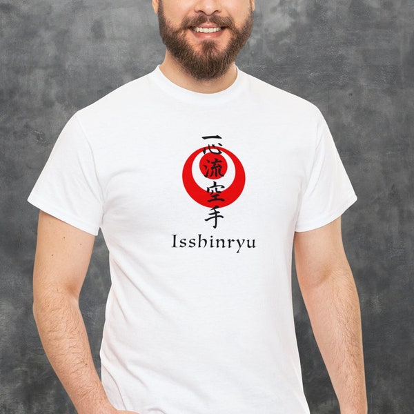 Kanji Isshinryu karate t-shirt with the Okinawan flag