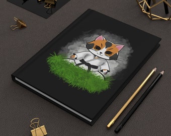 Karate Cat Journal, Hardcover Journal, Taekwondo kitty, notebook
