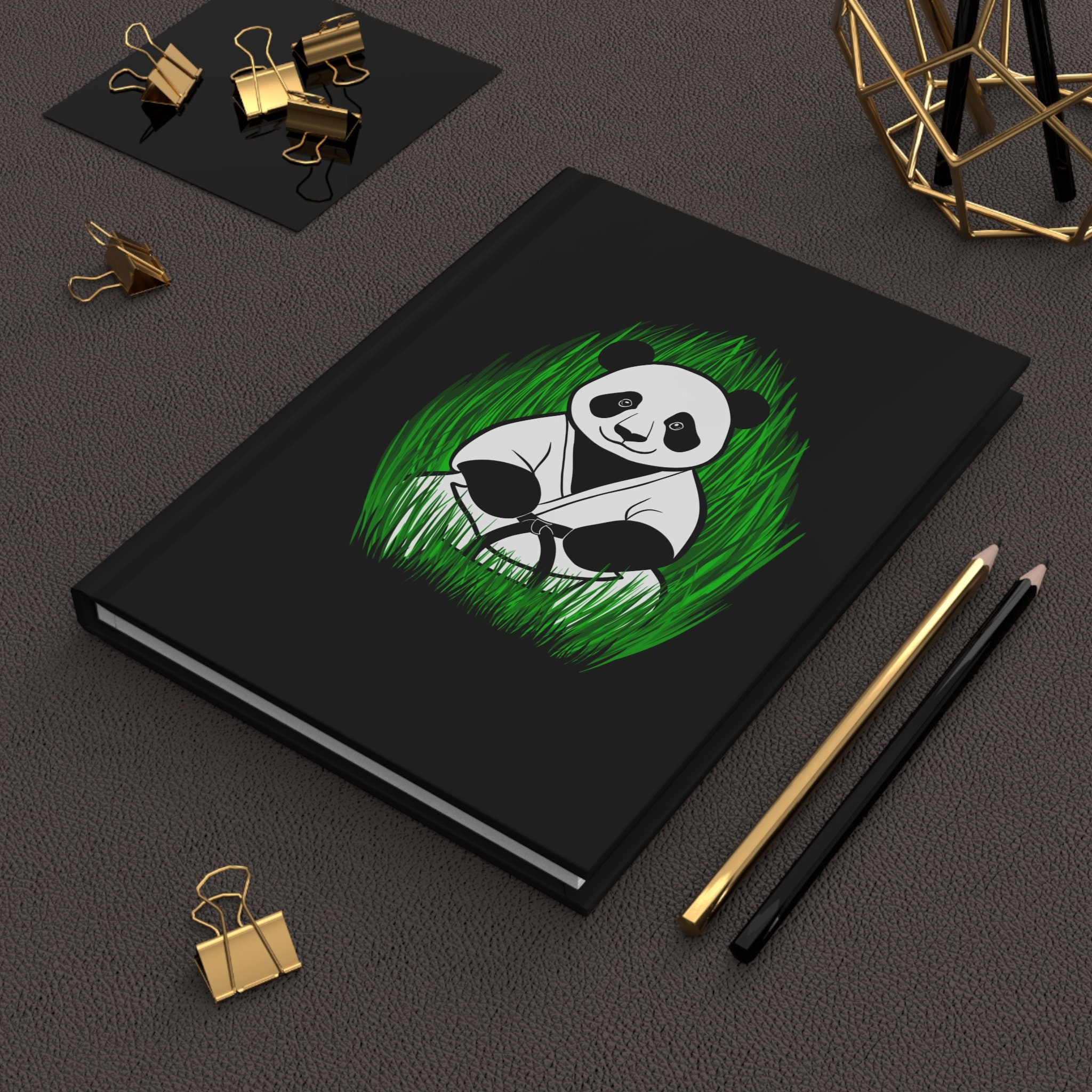 Karate Panda Bear Hardcover Notebook, Martial Arts gift, Karate gift, Journal Matte