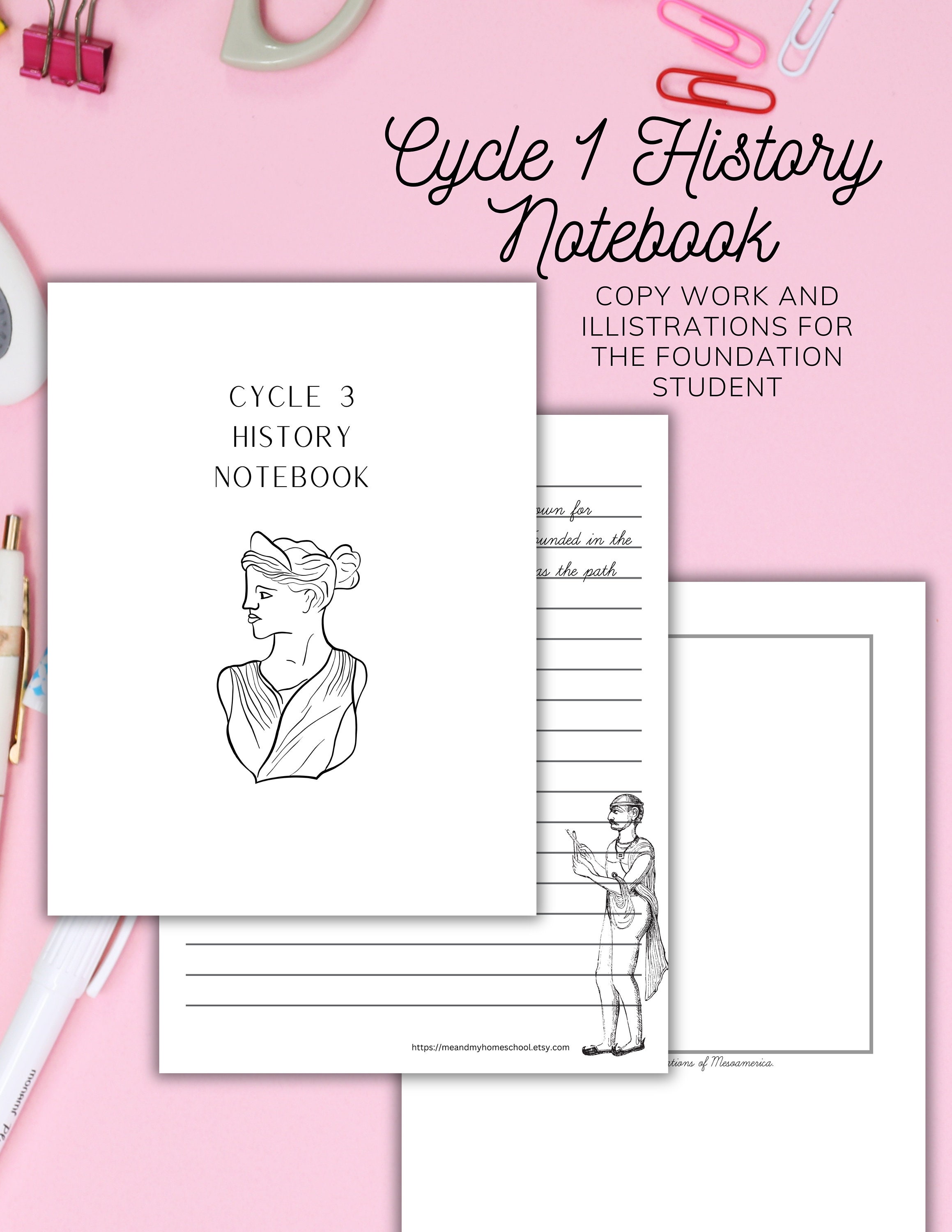 Cycle 1 History Notebook Copywork and Illustrations for the Foundations ...