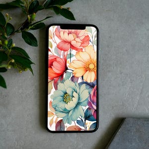 &quot;Aquarell Floral Handy Wallpaper Digitaler Download.&quot;