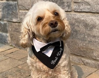 Dog Tuxedo Bandana: Customizable Wedding Attire