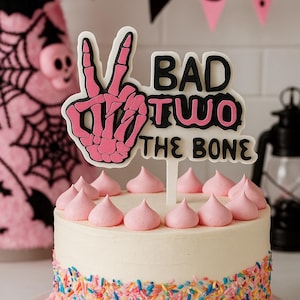 Bad Two the Bone Birthday, Bad Two the Bone Cake Topper, Bad Two the Bone Topper, Custom Cake Topper, Bad Two the Bone Birthday, Name Topper