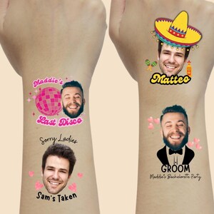Custom Face Temporary Tattoos: Bachelorette Party Favors