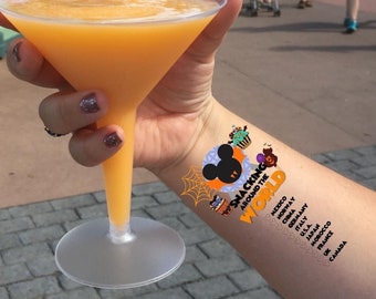 Epcot World Showcase Temporary Tattoo: Snacking Around the World
