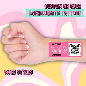 Custom QR Code Bachelorette Party Tattoo: Buy the Bride a Drink