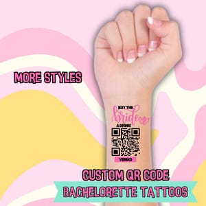 Custom QR Code Bachelorette Tattoo: Venmo Bride Temporary Tattoo