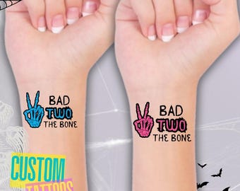 Bad Two the Bone Birthday Tattoos: Spooky Party Favors