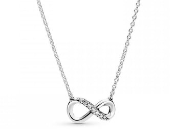 Pandora New Infinity Collier Necklace Infinity Elegance 45cm Chain Necklace with Symbolic Pendant Affordable and Meaningful Present for Her
