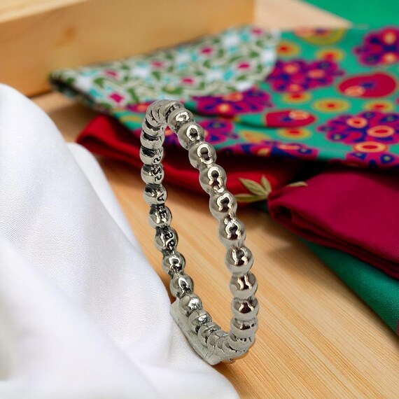 Beaded Ring in Silver, Stackable Ring for Women, … - image 4