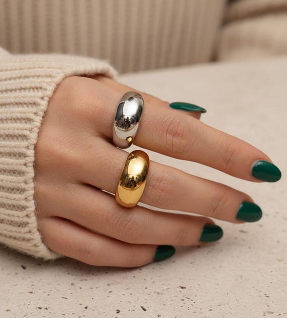 Classic Chunky Dome Ring, Statement Jewellery, Bo… - image 3