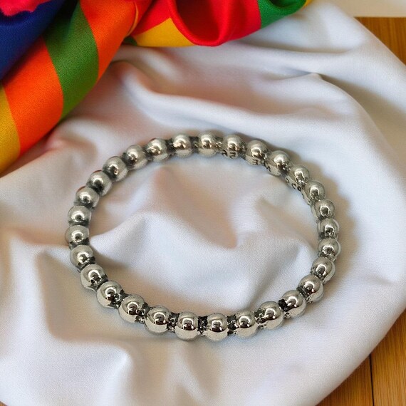 Beaded Ring in Silver, Stackable Ring for Women, … - image 3