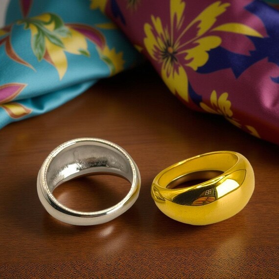 Classic Chunky Dome Ring, Statement Jewellery, Bo… - image 1