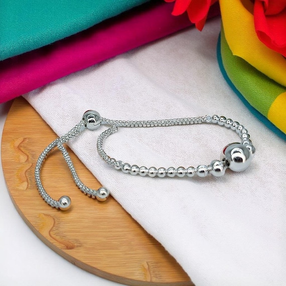 Silver Bubble Bracelet, Adjustable Slider Clasp, … - image 1