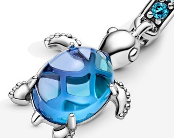 Dangle Charm Murano Glass Sea Turtle Handcrafted Blue Charm Reflecting Meaningful Bonds A Jewellery Piece Crafted with Love Purpose