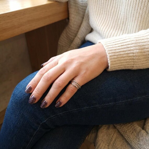 Stackable Ring Duo, Unique Jewellery, Curb Link C… - image 2