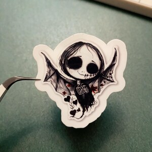 Sticker squelette gothique, Esthétique sombre, Sticker tête de mort mignon, Art gothique fantasmagorique, Sticker imperméable en vinyle, Motivant, Ordinateur portable, Bouteille d'eau