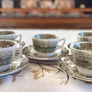 Sold in Sets of 2 Vintage Ridgway of Staffordshire Teacups and Saucer Early Canada