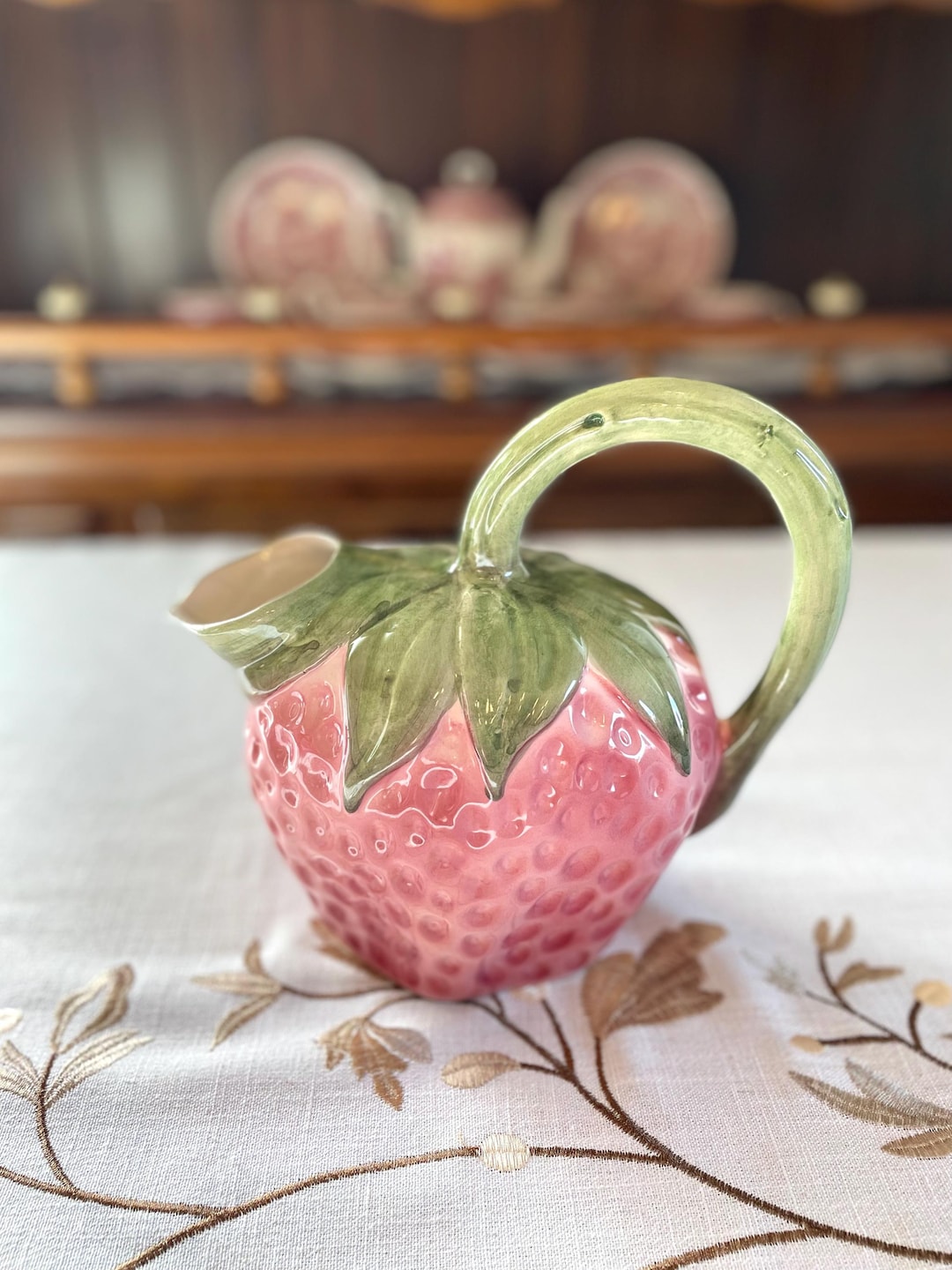 Vintage Raspberry Ceramic Pitcher Vintage Ceramic Strawberry Pitcher - Etsy