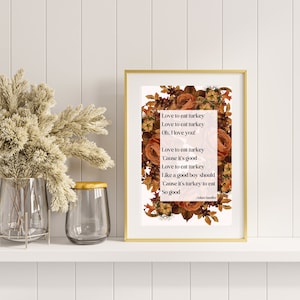 Thanksgiving Turkey Song Art Print: Adam Sandler Lyrics (Digital Download)