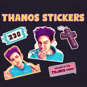 THANOS art sticker SET (5) | Player 230 the legend Thanos designs | Kpop T.O.P Choi Seunghyun