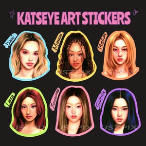 KATSEYE SIS color-coded art stickers | kpop girl group | Manon Sophia Daniela Lara Megan Yoonchae