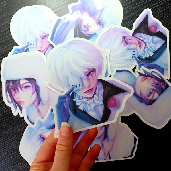 BSD Decay of Angels fanart gloss stickers | Bungo Stray Dogs Sigma Nikolai & Fyodor