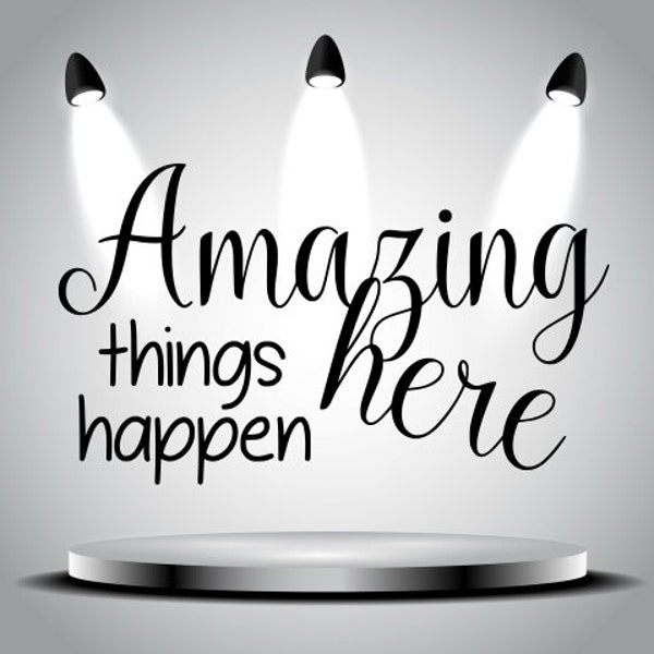 Amazing Things Happen Here wall decal quotes DIY Self-Adhesive Sticker mural Children's bedroom home decor Teacher's classroom Vinyl