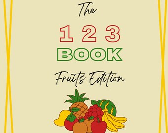 Printable Colouring Book, 123 Numbers for Kids, Fruits Colouring Book, Printable Colouring Book, Digital Print