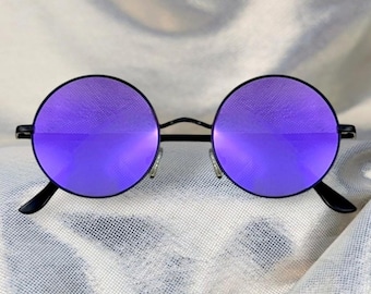 Round Rock Ozzy Style dark retro sunglasses