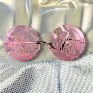 Festival Party Round fire sunglasses