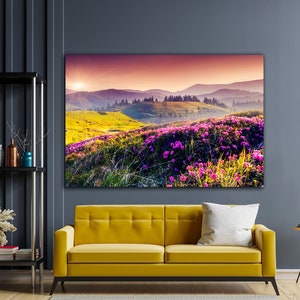 Mountains Wall Art Sunrise Wall Decor Triptych Wall Art Mountain Canvas Sunrise Canvas 3 Panel Wall Art