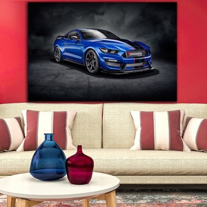 Ford Mustang poster Shelby GT350 Ford Mustang canvas Car canvas print Ford wall decor