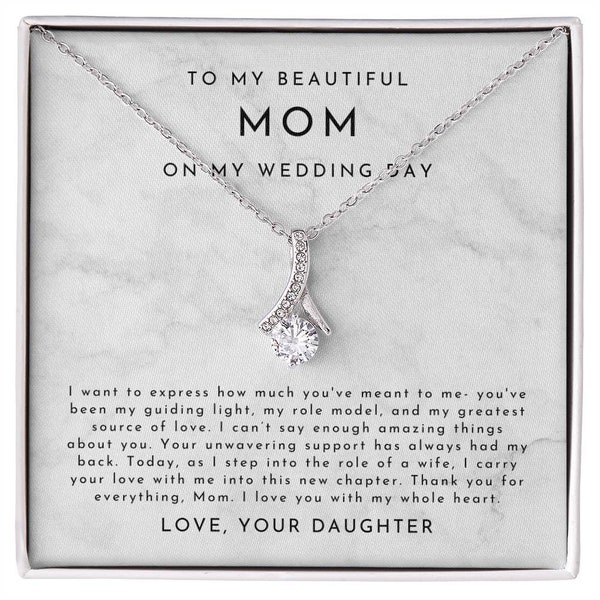 Mother Of The Bride Necklace, To My Mom On My Wedding Day Gift, Gift For Mom From Bride, Mother Of The Bride Gift, Gift For Mom Wedding Day