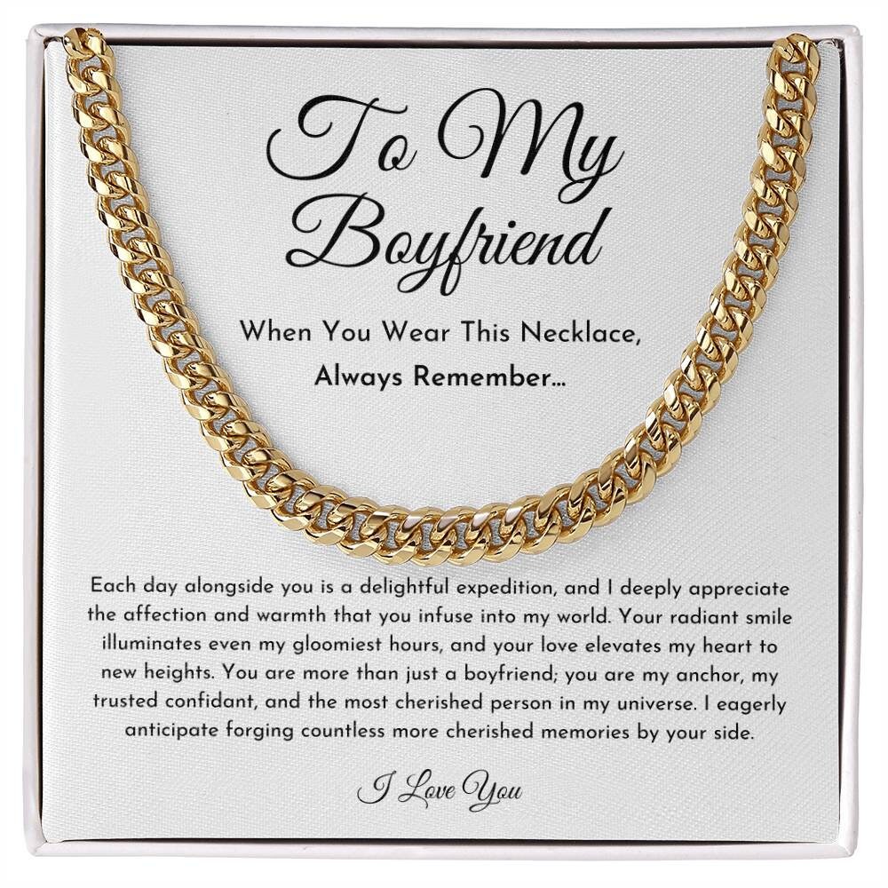 Boyfriend Promise Necklace, Boyfriend Promise Gift, Boyfriend Cuban Chain Necklace, Boyfriend