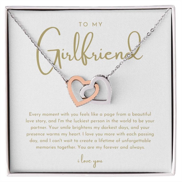 Necklace For Girlfriend, Romantic Gift For Girlfriend, Girlfriend Heart Necklace, Cute Girlfriend Birthday Gift, Girlfriend Christmas Gift